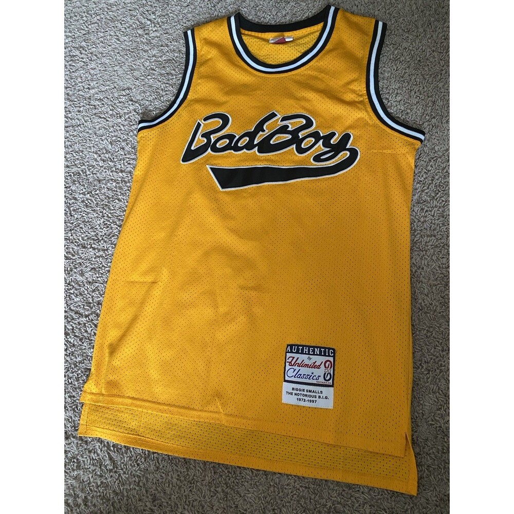 Biggie Smalls Bad Boy Jersey Yellow 72 Smalls Unlimited Classics M